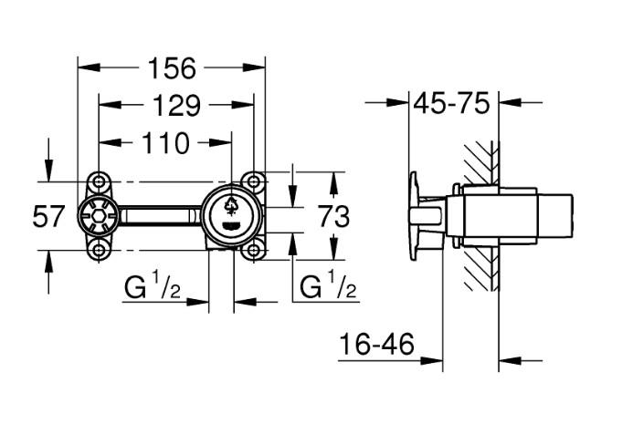 Grohe Essence New L komplet armatur til indbygning i væg - Poleret Cool Sunrise Grohe Essence New L komplet armatur til indbygning i væg - Poleret Cool Sunrise