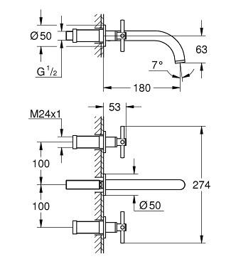Grohe Atrio armatur til indbygning i væg - Krom Grohe Atrio armatur til indbygning i væg - Krom