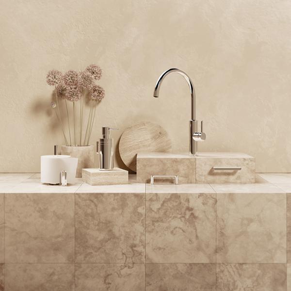 Damixa Iris køkkenarmatur m/C-tud, koldstart og svingtud - Krom