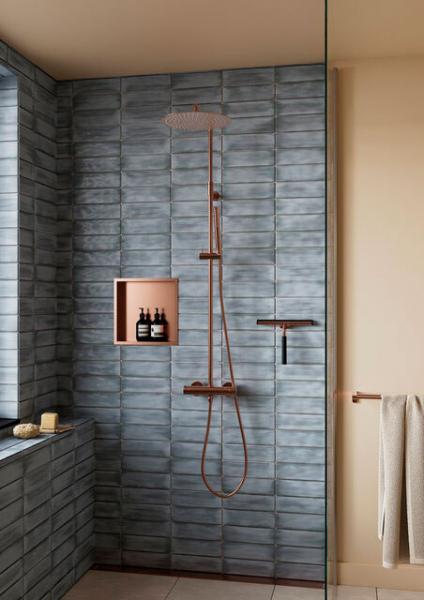 Damixa Zen badeværelseshylde til indbygning - Rektangulær - Børstet kobber