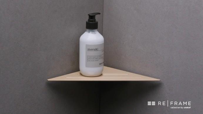 Unidrain ReFrame hjørnehylde - Messing Unidrain ReFrame hjørnehylde - Messing