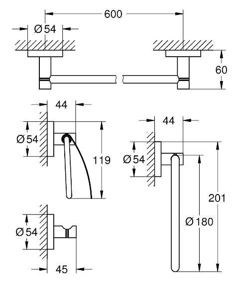 Grohe Essentials tilbehørssæt 4 i 1 - Krom Grohe Essentials tilbehørssæt 4 i 1 - Krom