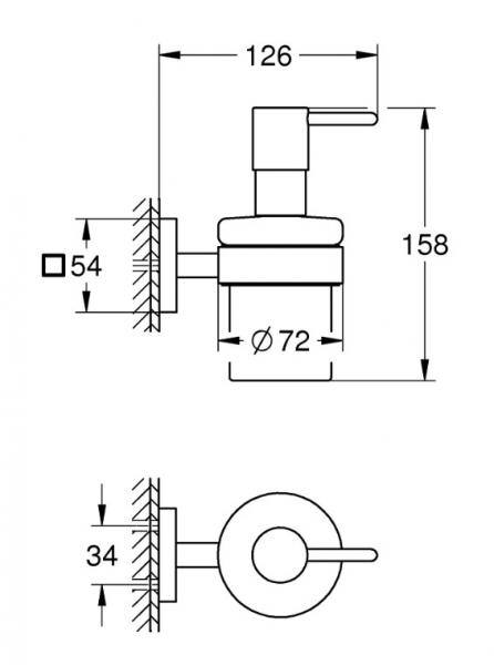 Grohe Start Cube sæbedispenser til væg - Krom Grohe Start Cube sæbedispenser til væg - Krom