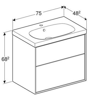 Ifö Sense Art 75 møbelsæt m/2 skuffer - Midnatsblå Ifö Sense Art 75 møbelsæt m/2 skuffer - Midnatsblå