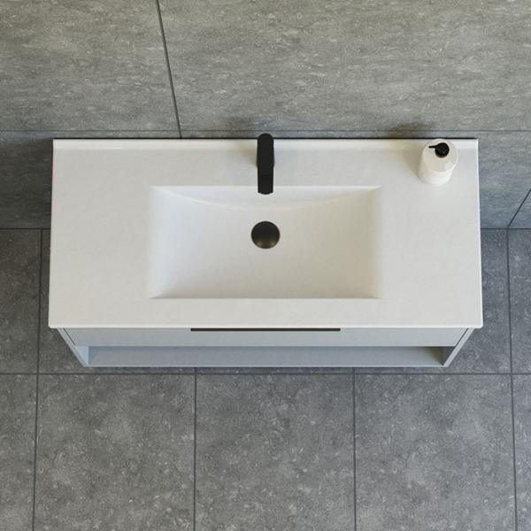 Dansani Mido+ Classic 101 møbelsæt m/Amber vask, 1 skuffe og åbent rum - Mat lyseblå Dansani Mido+ Classic 101 møbelsæt m/Amber vask, 1 skuffe og åbent rum - Mat lyseblå