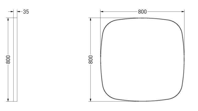 Sanibell Ink SP29 superellipse spejl m/ramme 80 x 80 cm - Børstet mat guld Sanibell Ink SP29 superellipse spejl m/ramme 80 x 80 cm - Børstet mat guld