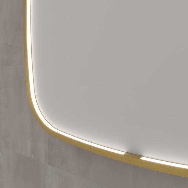 Sanibell Ink SP31 spejl m/lys, varme og sensor 140 x 80 cm - Børstet mat guld Sanibell Ink SP31 spejl m/lys, varme og sensor 140 x 80 cm - Børstet mat guld