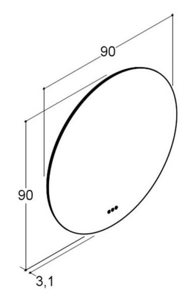 Dansani Corona rundt spejl m/lysstyring - 90 cm Dansani Corona rundt spejl m/lysstyring - 90 cm