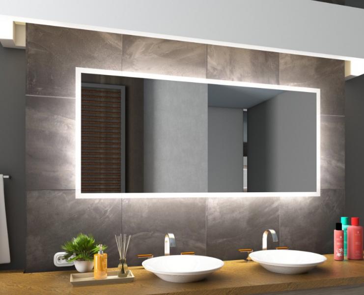 Mie firkantet spejl m/integreret LED lys og backlight - 60 cm Mie firkantet spejl m/integreret LED lys og backlight - 60 cm