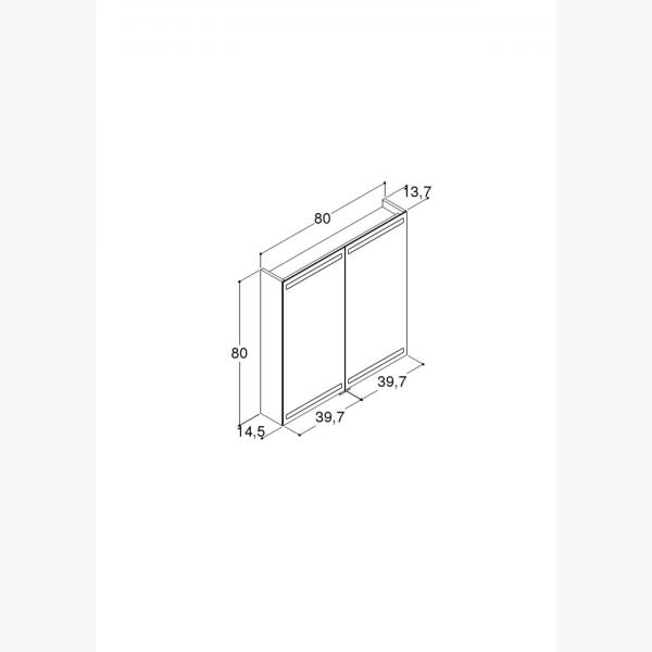 Dansani Level spejlskab 80 m/LED og lysstyring - Valgfri farve Dansani Level spejlskab 80 m/LED og lysstyring - Valgfri farve