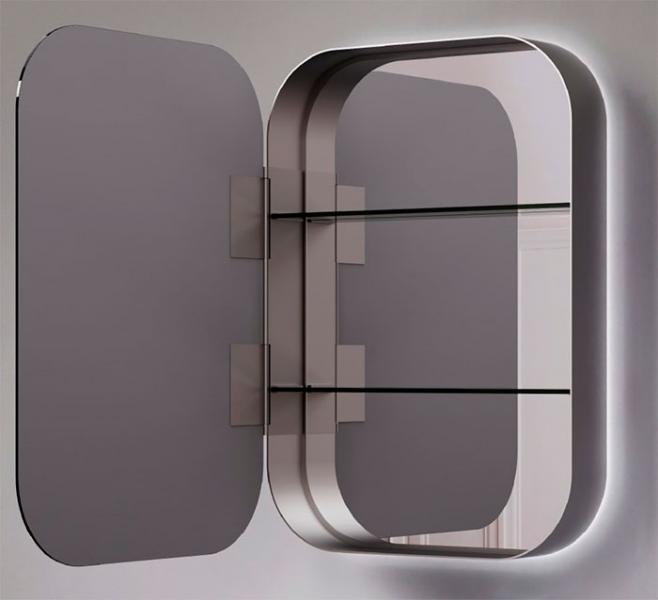 Cassøe Shape spejlskab 50 m/backlight - Alu