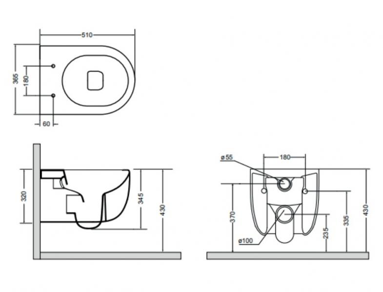Lavabo Glomp Mat sort rimless toiletpakke inkl. s&aelig;de m/soft-close, cisterne og hvid betjening