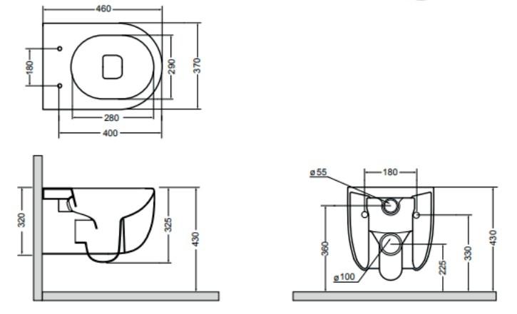 Lavabo Glomp Mini rimless toiletpakke inkl. s&aelig;de m/soft-close, cisterne og hvid betjening