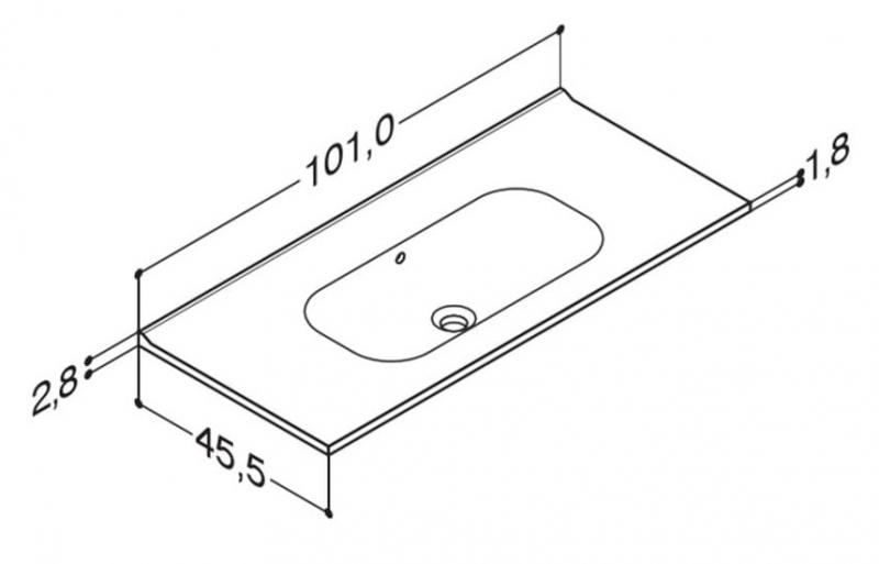 Dansani Luna Urban 100 møbelsæt m/Kantate vask og integrerede greb - Hvid mat Dansani Luna Urban 100 møbelsæt m/Kantate vask og integrerede greb - Hvid mat