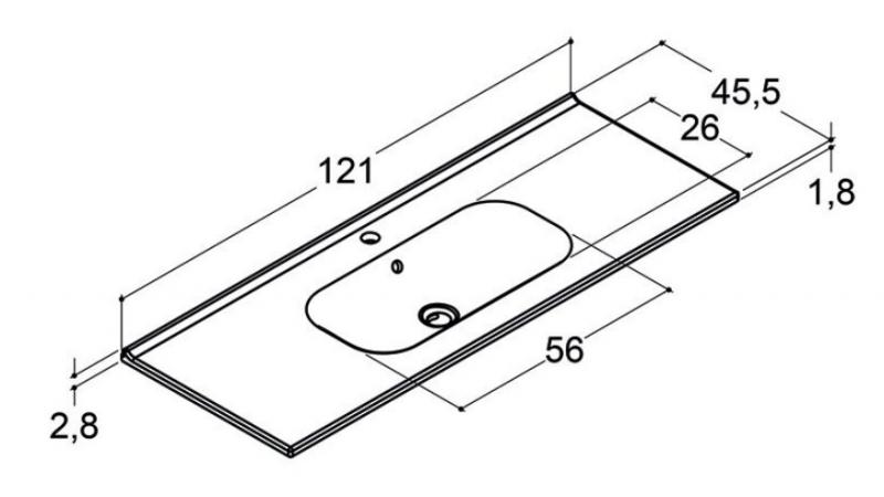 Dansani Luna Urban 120 møbelsæt m/Kantate vask og skuffer - Hvid mat