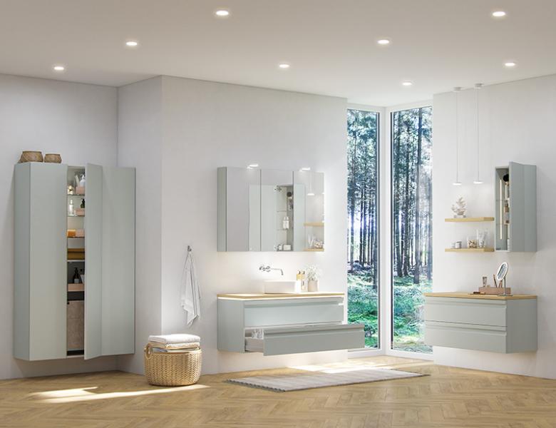 Dansani Luna Urban 120 møbelsæt m/Circle bowlevask og skuffer - Valgfri farve