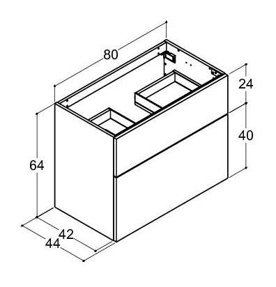 Dansani Luna Urban 80 møbelsæt m/Kantate vask og skuffer - Høj - Grå mat Dansani Luna Urban 80 møbelsæt m/Kantate vask og skuffer - Høj - Grå mat