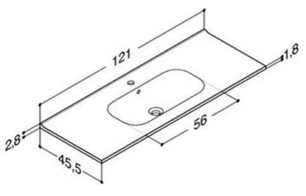 Dansani Luna Urban 120 møbelsæt m/Kantate vask og skuffer - Høj - Hvid mat Dansani Luna Urban 120 møbelsæt m/Kantate vask og skuffer - Høj - Hvid mat