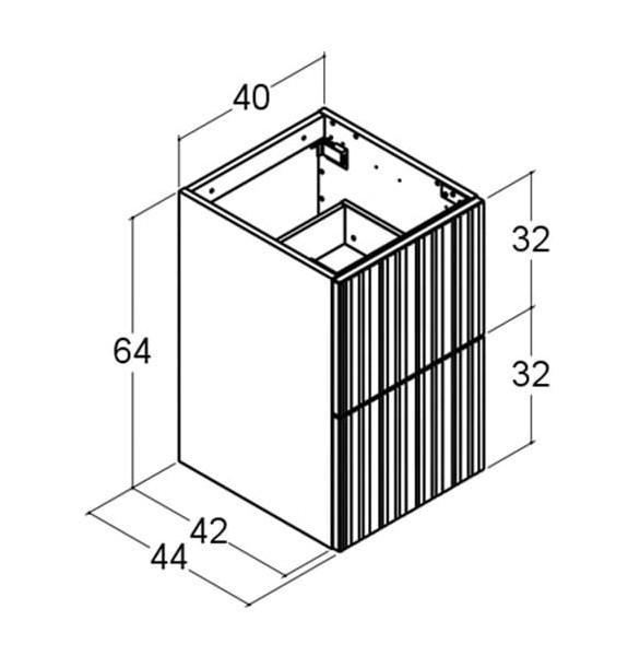 Dansani YOU Urban 140 møbelsæt m/Minore vask - Riflet, valgfri farve Dansani YOU Urban 140 møbelsæt m/Minore vask - Riflet, valgfri farve
