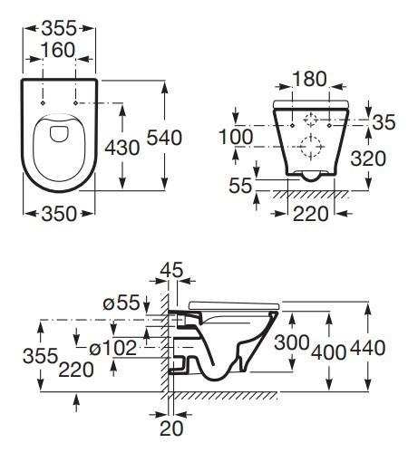 Laufen Roca Gap round RIMless toiletpakke inkl. sæde m/soft-close, mellem cisterne og mat sort betjening Laufen Roca Gap round RIMless toiletpakke inkl. sæde m/soft-close, mellem cisterne og mat sort betjening