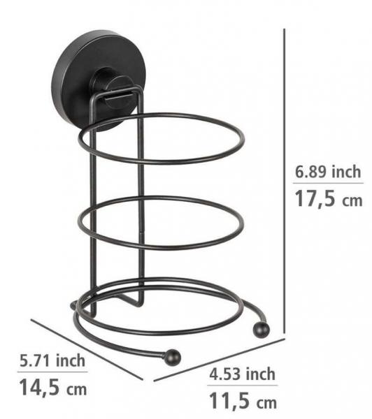 Wenko holder til føntørrer - Mat sort - Skruefri Wenko holder til føntørrer - Mat sort - Skruefri
