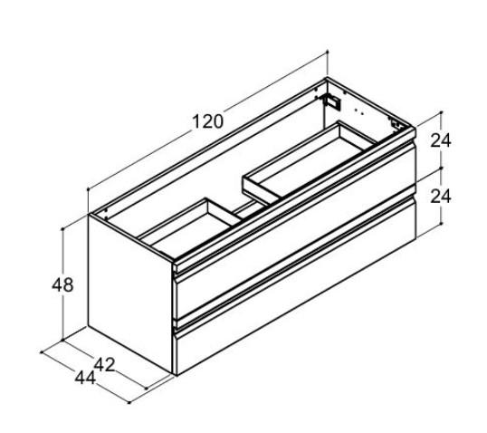 Dansani Luna Urban 120 møbelsæt m/Kantate dobbeltvask og skuffer - Valgfri farve
