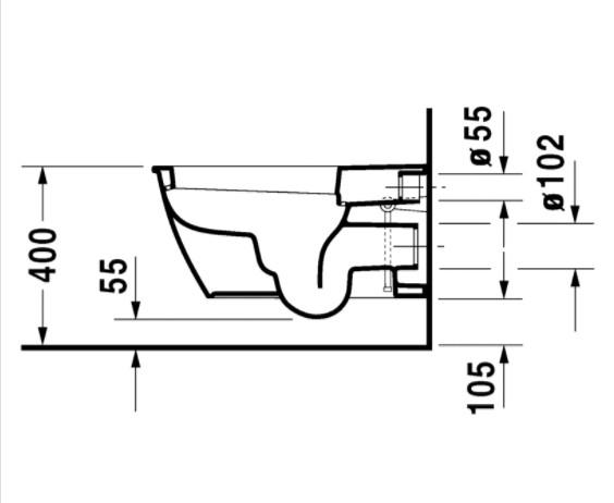 Duravit Darling New Rimless h&aelig;ngesk&aring;l m/wonderglis til sensowash s&aelig;de