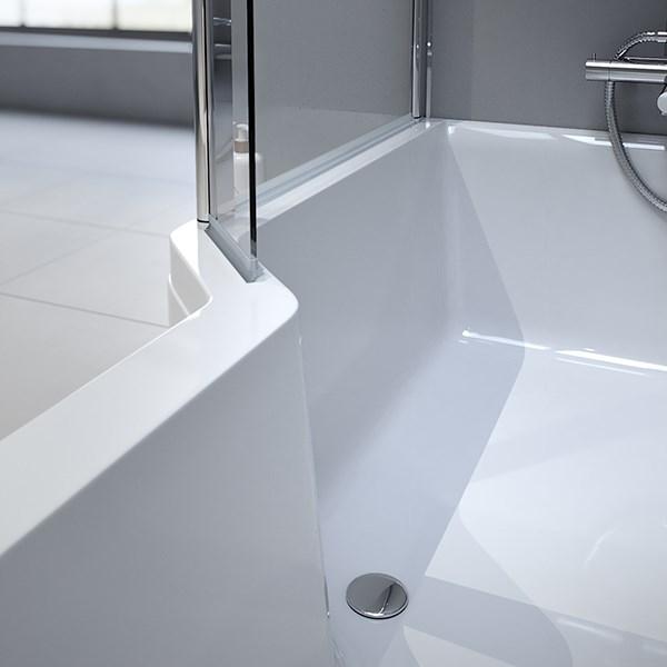 Strømberg Urban Edge badekar t/brus - 157,5 x 70/84,5 - Venstre - 1 ryglæn Strømberg Urban Edge badekar t/brus - 157,5 x 70/84,5 - Venstre - 1 ryglæn