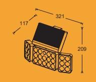 Lutec Tuda 3 Solar udendørs væglampe m/solceller og sensor Lutec Tuda 3 Solar udendørs væglampe m/solceller og sensor
