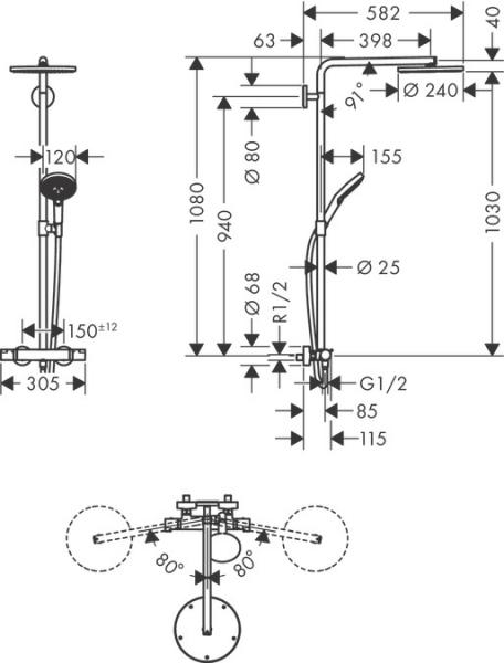 Hansgrohe Raindance Select S 240 PowderRain brusesystem - Mat hvid Hansgrohe Raindance Select S 240 PowderRain brusesystem - Mat hvid