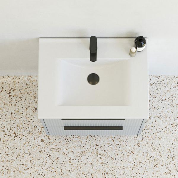 Dansani Mido+ Classic 61 møbelsæt m/Amber vask og 2 skuffer - Striber/mat lyseblå Dansani Mido+ Classic 61 møbelsæt m/Amber vask og 2 skuffer - Striber/mat lyseblå