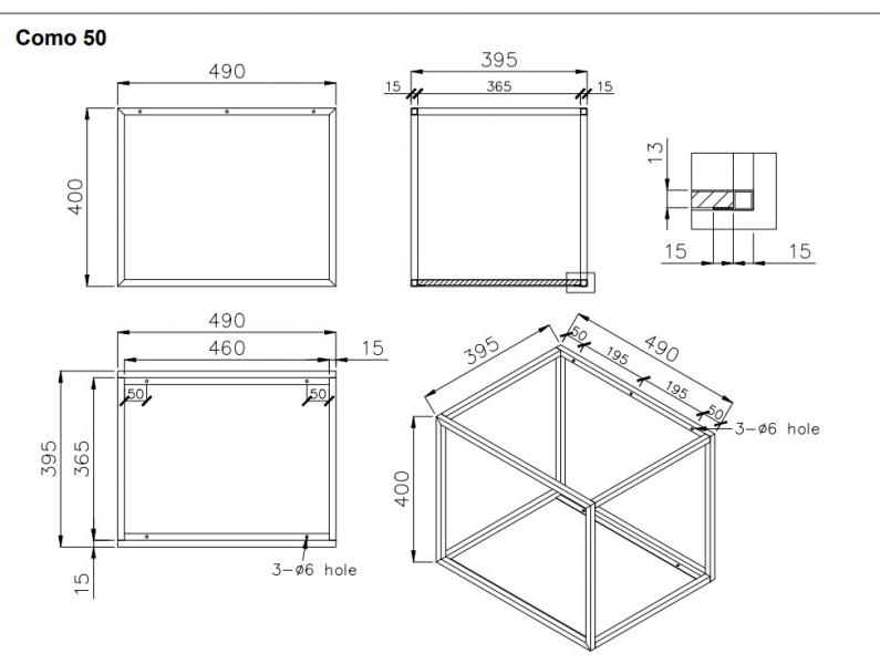 Cassøe Como 50 håndvask t/væg m/stel og hylde - Børstet messing Cassøe Como 50 håndvask t/væg m/stel og hylde - Børstet messing