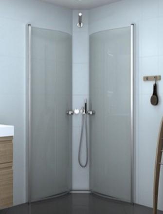 Dansani Match E+E rund brusehjørne - 80x80 cm - Klart glas/matkrom Dansani Match E+E rund brusehjørne - 80x80 cm - Klart glas/matkrom