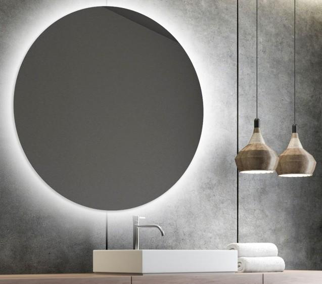 Puk rundt spejl m/backlight og varme - Ø110 cm Puk rundt spejl m/backlight og varme - Ø110 cm