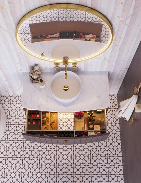 Dansani Luna Vintage 100 møbelpakke m/Circle håndvask - Valgfri farve