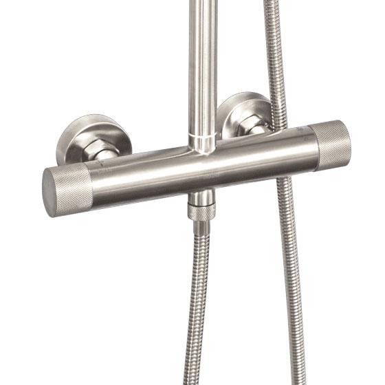 Cassøe Crystal Cut komplet brusesystem - T8 - Børstet stål