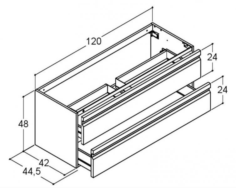 Dansani Luna Urban 120 møbelsæt m/Circle bowlevask og skuffer - Valgfri farve