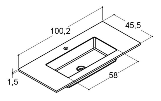 Dansani Luna Urban 100 møbelsæt m/Minore vask og skuffer - Høj - Hvid mat