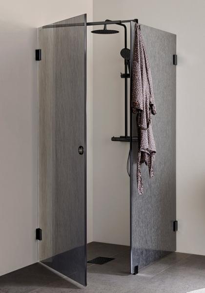 Hafa Infinity bruseniche m/fast væg - Lace glas - Sort - 90x90 cm Hafa Infinity bruseniche m/fast væg - Lace glas - Sort - 90x90 cm