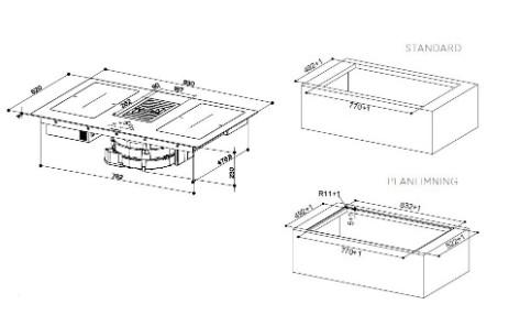 Eico Galileo Smart BK F830 + Recirkulationskit emhætte i kogesektion - Sort Eico Galileo Smart BK F830 + Recirkulationskit emhætte i kogesektion - Sort