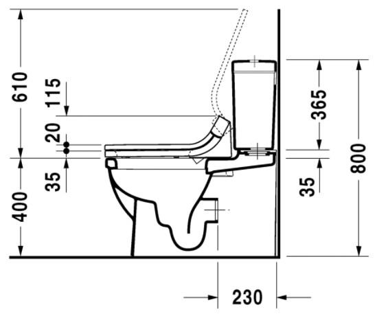 Duravit Starck 3 gulvtoilet m/wondergliss til sensowash s&aelig;de