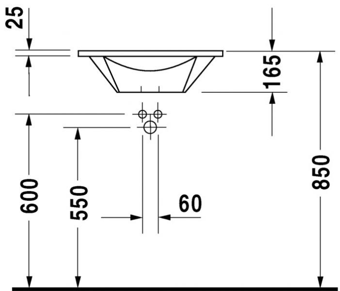 Duravit Starck 1 Ø58 håndvask t/møbel eller nedfældning - 1 hanehul Duravit Starck 1 Ø58 håndvask t/møbel eller nedfældning - 1 hanehul