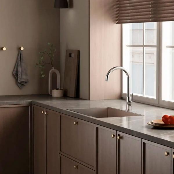 Lavabo Kubus 140 RS Round køkkenarmatur - Rustfrit stål