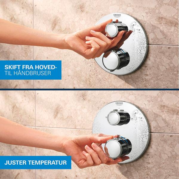 Grohe Precision 250 Vitalio Start komplet brusesystem til indbygning - Krom Grohe Precision 250 Vitalio Start komplet brusesystem til indbygning - Krom