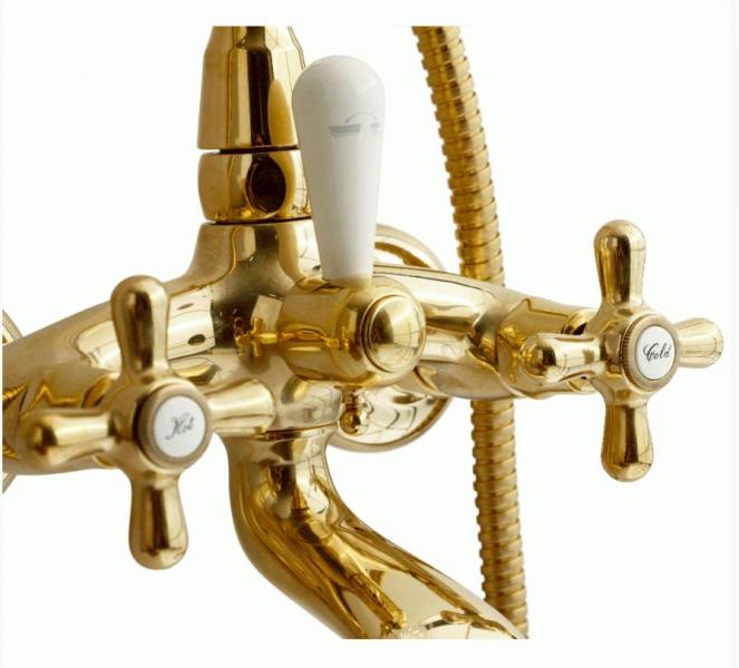 Lavabo Retro badekararmatur m/håndbruser - Messing natur Lavabo Retro badekararmatur m/håndbruser - Messing natur