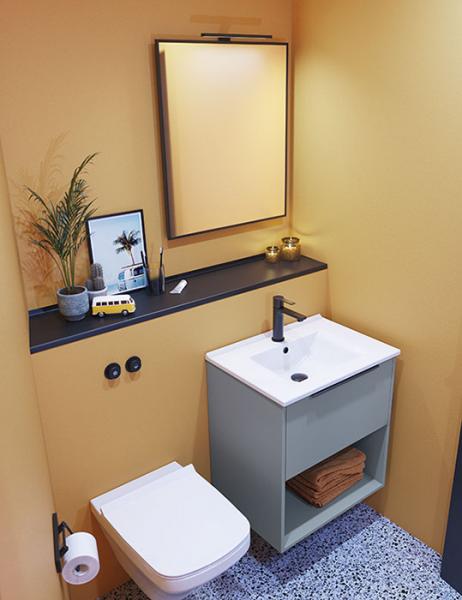 Dansani Mido+ Classic 61 møbelsæt m/Amber vask, 1 skuffe og åbent rum - Mat sand Dansani Mido+ Classic 61 møbelsæt m/Amber vask, 1 skuffe og åbent rum - Mat sand