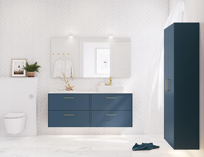 Dansani Luna Classic 160 møbelsæt m/Cube vask og skuffer - Valgfri farve