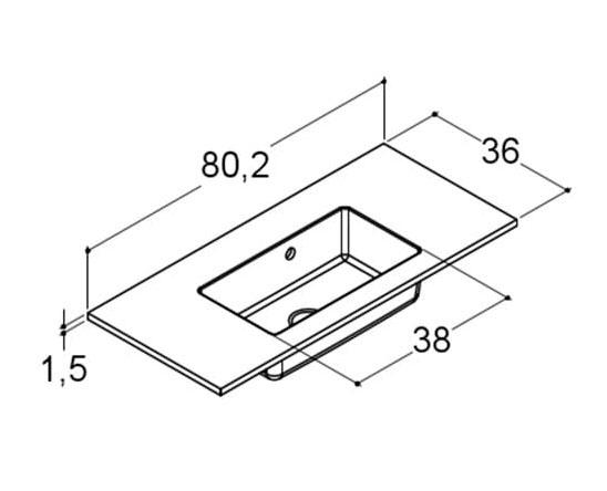 Dansani Luna Urban 80 møbelsæt m/Mini Minore håndvask og skuffer - Valgfri farve