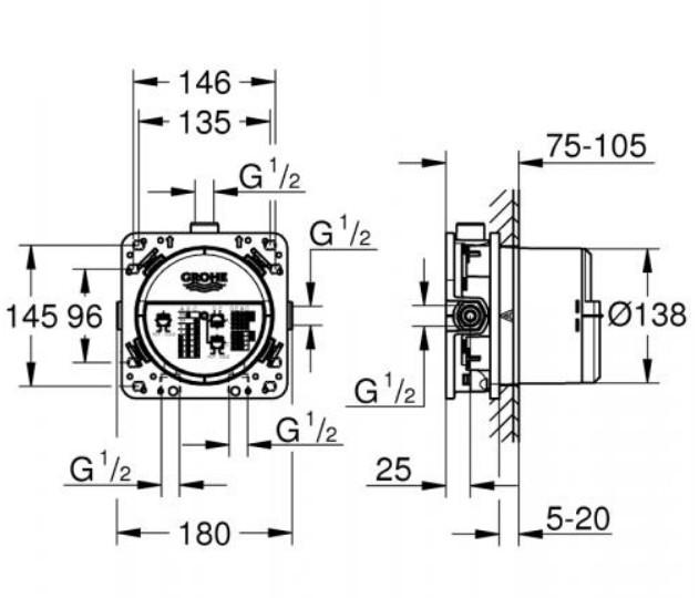 Grohe SmartControl komplet brusesystem m/ Rainshower 310 hovedbruser til indbygning - Børstet Hard Graphite Grohe SmartControl komplet brusesystem m/ Rainshower 310 hovedbruser til indbygning - Børstet Hard Graphite