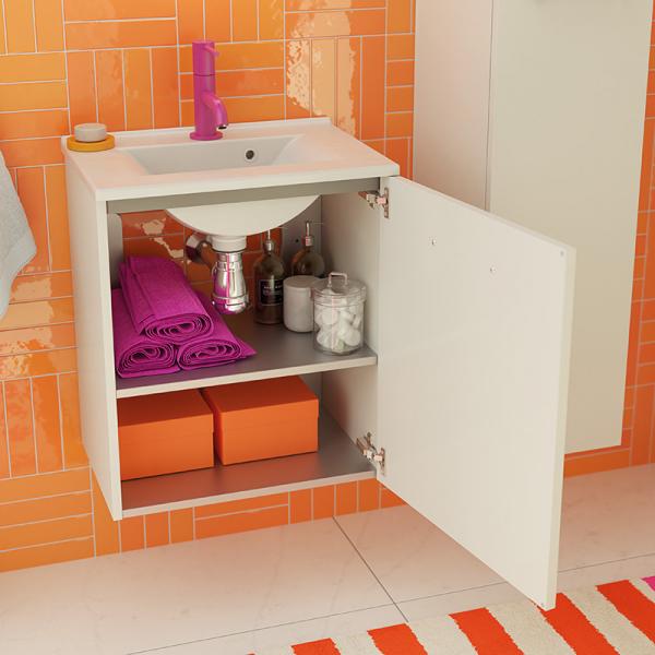 Dansani Mido+ møbelsæt 50 m/Amber mini håndvask - Hvid mat Dansani Mido+ møbelsæt 50 m/Amber mini håndvask - Hvid mat